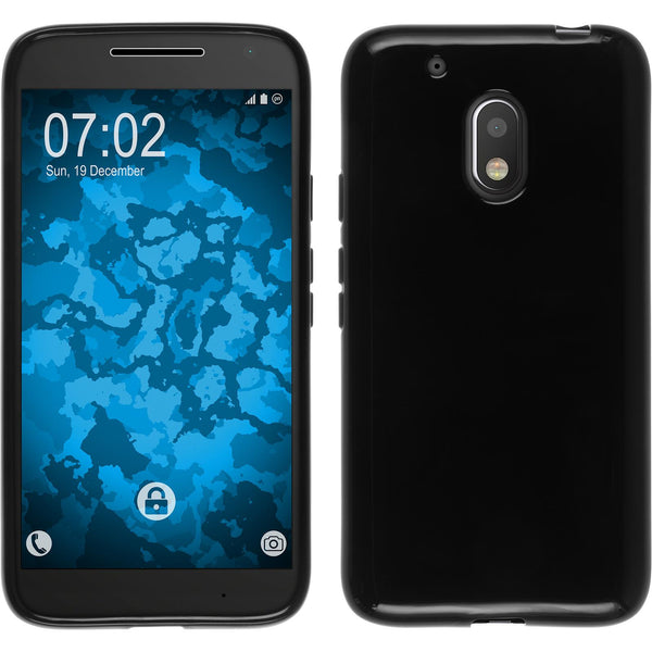 PhoneNatic Case kompatibel mit Motorola Moto G4 Play - schwarz Silikon Hülle  + 2 Schutzfolien