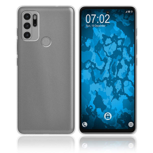 PhoneNatic Case kompatibel mit Motorola Moto G60S - Crystal Clear Silikon Hülle crystal-case Cover