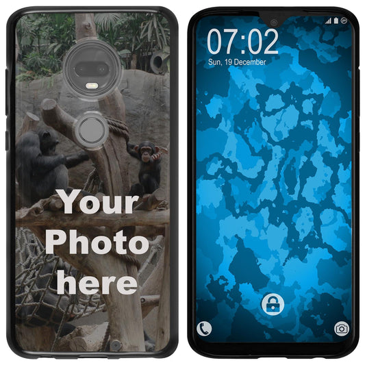 Moto G7 Personalisierte Handyhülle  schwarz zum selbst gest