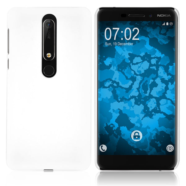 Hardcase für  Nokia 6.1 (2018) gummiert weiﬂ