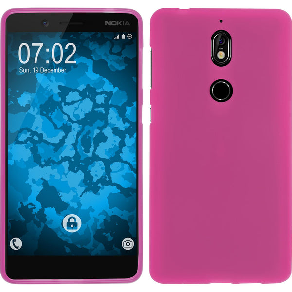 PhoneNatic Case kompatibel mit  Nokia 7 - pink Silikon Hülle matt Cover