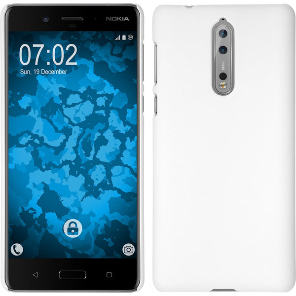 Hardcase für  Nokia 8 gummiert weiﬂ