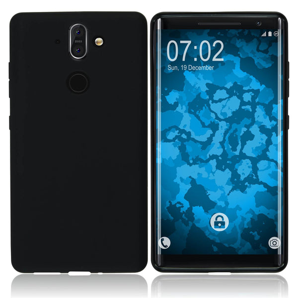 PhoneNatic Case kompatibel mit  Nokia 8 Sirocco - schwarz Silikon Hülle matt Cover