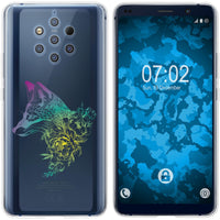 Nokia 9 PureView Silikon-Hülle Floral Fuchs M1-4 Case