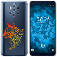 Nokia 9 PureView Silikon-Hülle Floral Katze M2-2 Case