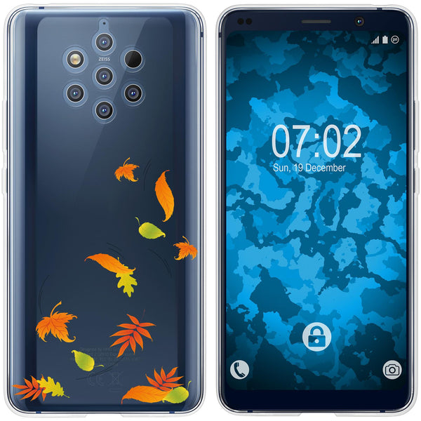 Nokia 9 PureView Silikon-Hülle Herbst Blätter/Leaves M1 Case