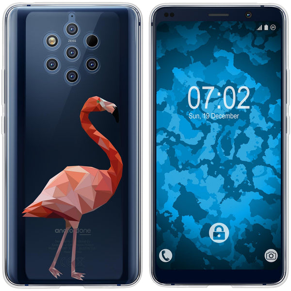 Nokia 9 PureView Silikon-Hülle Vektor Tiere Flamingo M2 Case