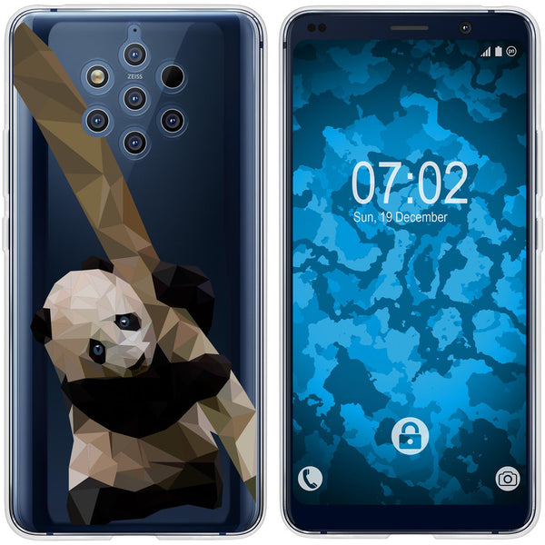 Nokia 9 PureView Silikon-Hülle Vektor Tiere Panda M4 Case