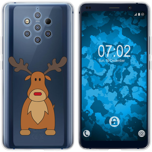 Nokia 9 PureView Silikon-Hülle X Mas Weihnachten Rentier M3