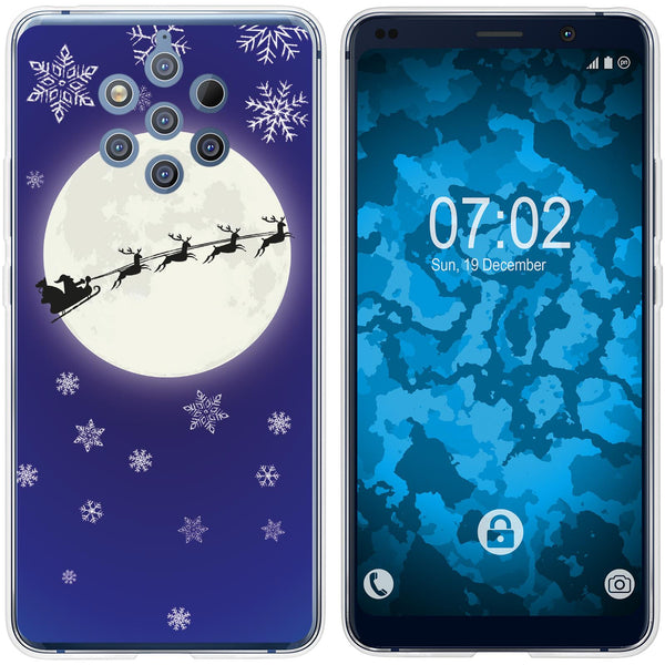 Nokia 9 PureView Silikon-Hülle X Mas Weihnachten Santa - Sno