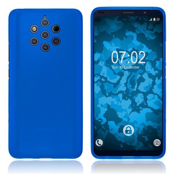 PhoneNatic Case kompatibel mit  Nokia 9 PureView - blau Silikon Hülle matt Cover