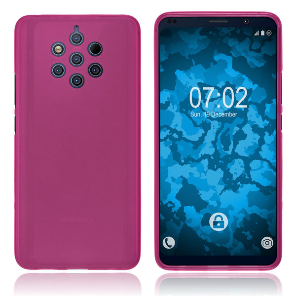 PhoneNatic Case kompatibel mit  Nokia 9 PureView - pink Silikon Hülle matt Cover