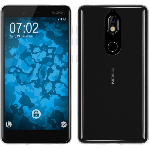 PhoneNatic Case kompatibel mit  Nokia 7 - Crystal Clear Silikon Hülle transparent Cover