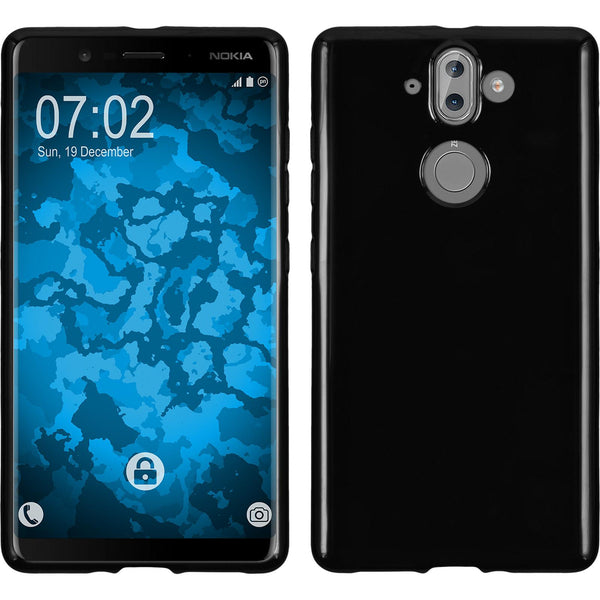 PhoneNatic Case kompatibel mit  Nokia 9 - schwarz Silikon Hülle  Cover