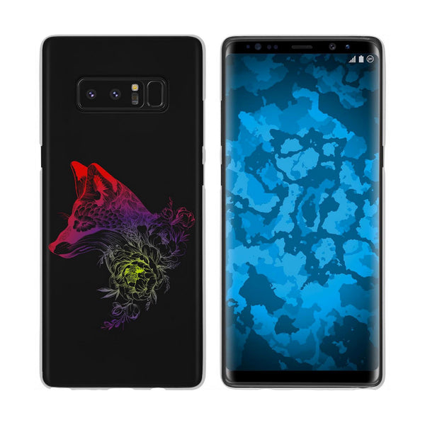 Galaxy Note 8 Silikon-Hülle Floral Fuchs M1-5 Case