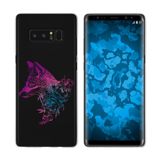 Galaxy Note 8 Silikon-Hülle Floral Fuchs M1-6 Case