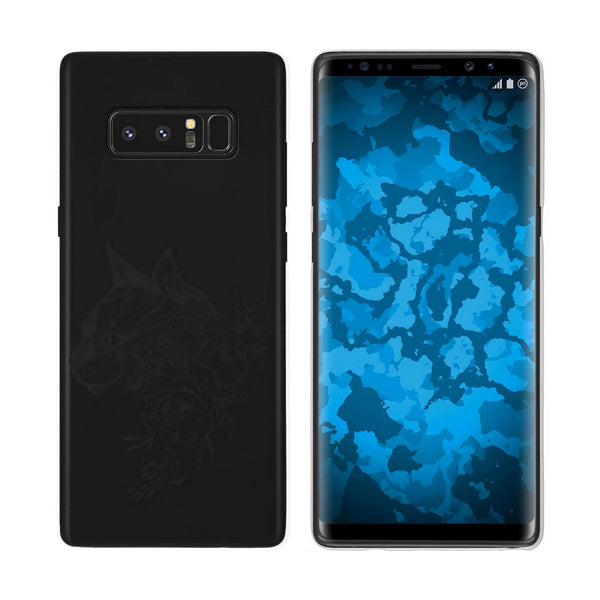 Galaxy Note 8 Silikon-Hülle Floral Katze M2-1 Case