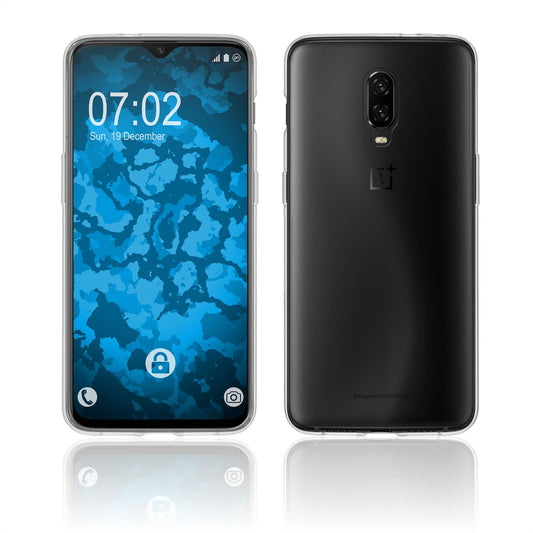 PhoneNatic Case kompatibel mit  OnePlus 6T - Crystal Clear Silikon Hülle transparent Cover