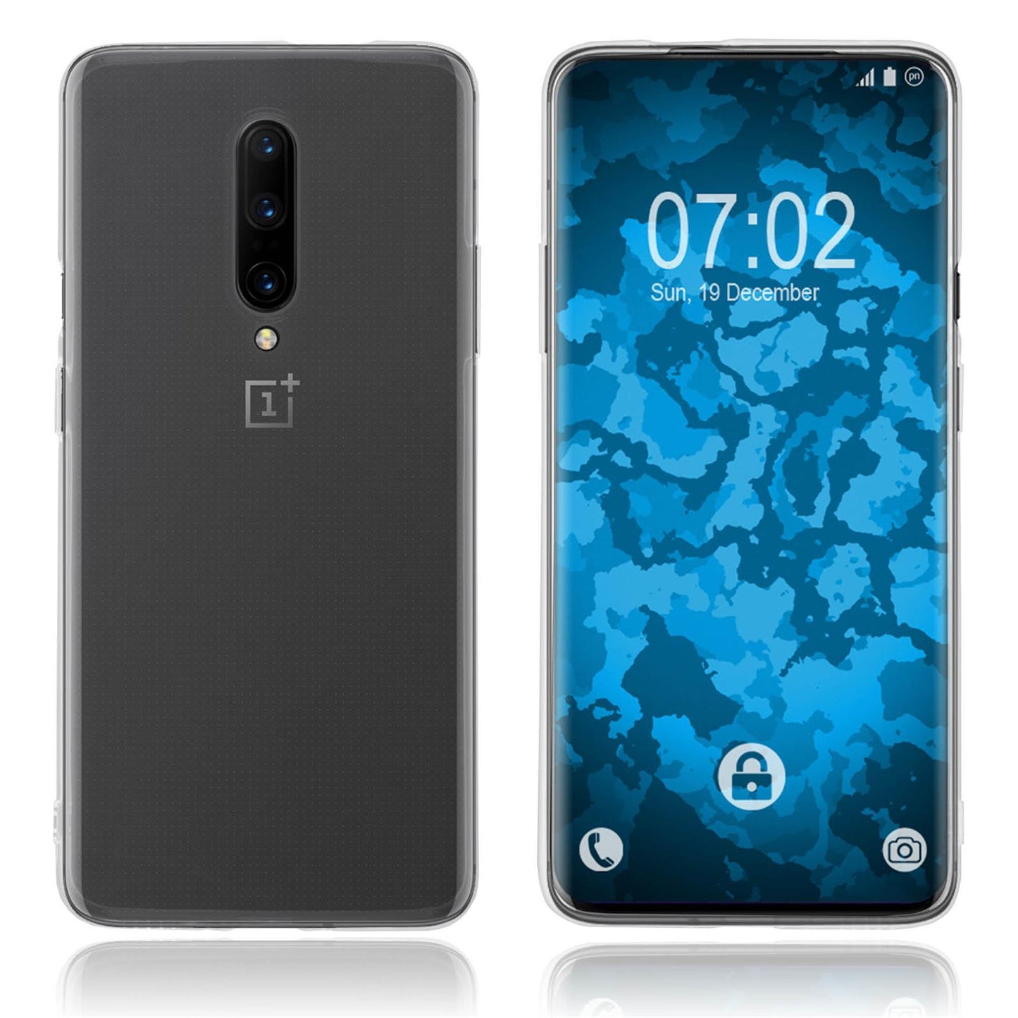 PhoneNatic Case kompatibel mit  OnePlus 7 Pro - Crystal Clear Silikon Hülle crystal-case Cover
