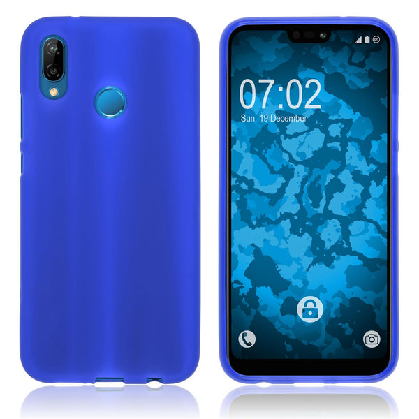 PhoneNatic Case kompatibel mit Huawei P20 Lite - blau Silikon Hülle matt Cover