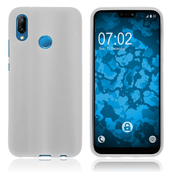 PhoneNatic Case kompatibel mit Huawei P20 Lite - clear Silikon Hülle matt Cover