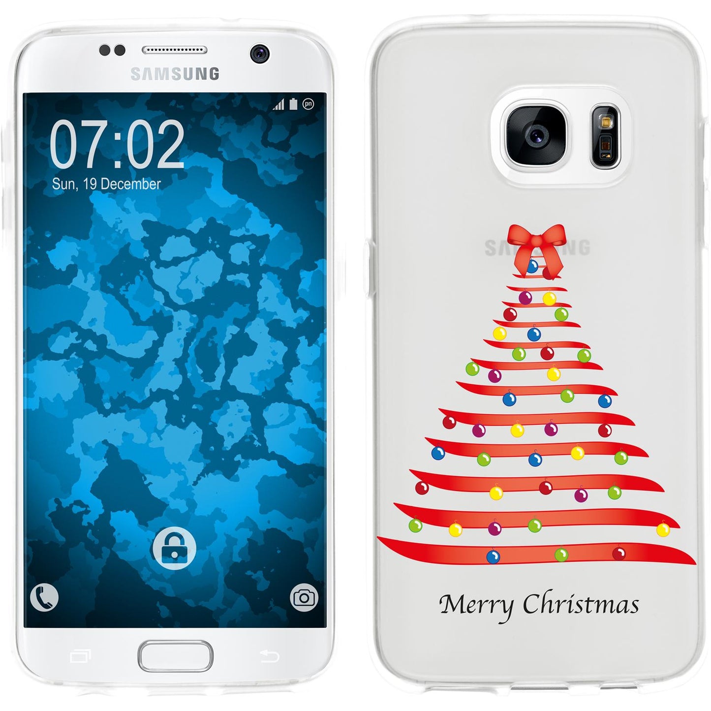 Galaxy S7 Silikon-Hülle X Mas Weihnachten M1 Case