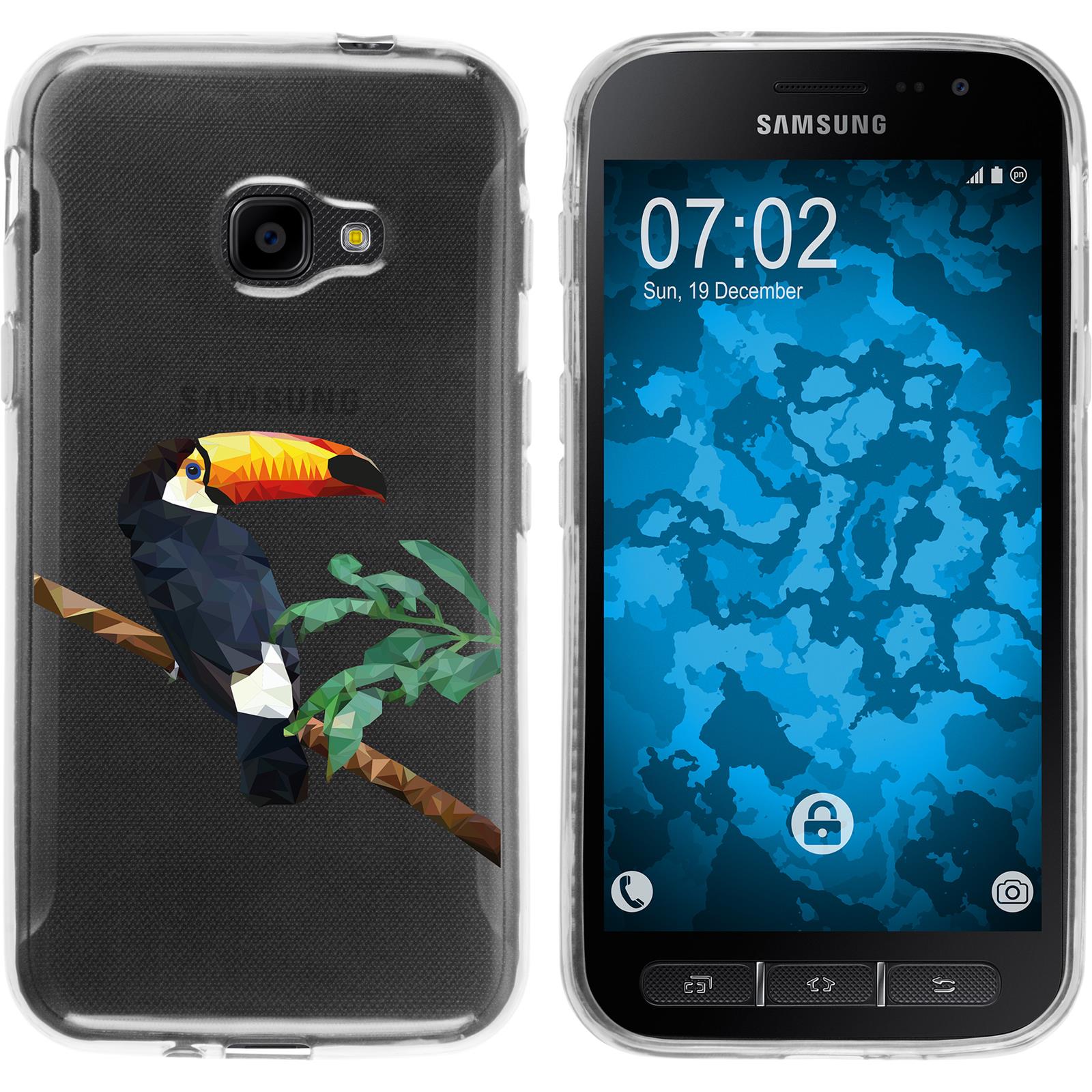 Galaxy Xcover 4 / 4s Silikon-Hülle Vektor Tiere M5 Case