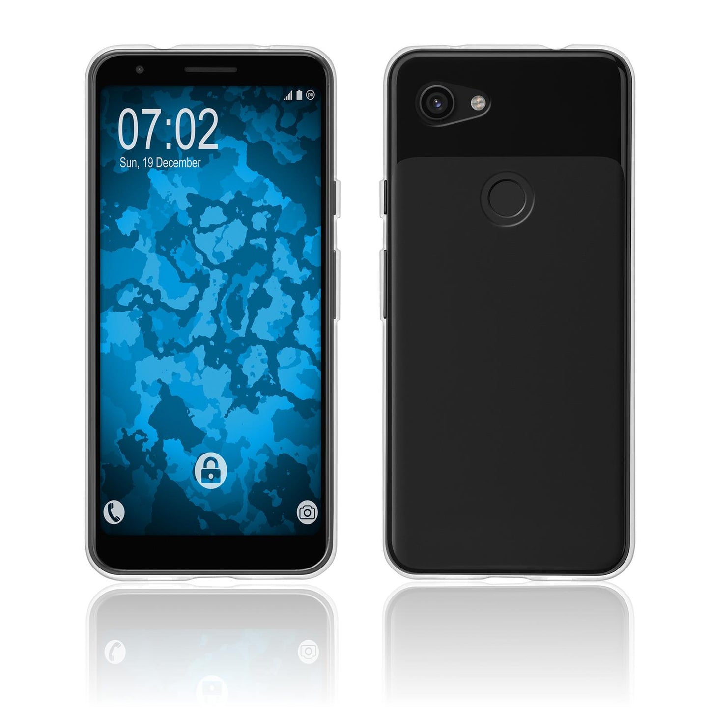 PhoneNatic Case kompatibel mit Google Pixel 3a - Crystal Clear Silikon Hülle transparent + 2 Schutzfolien