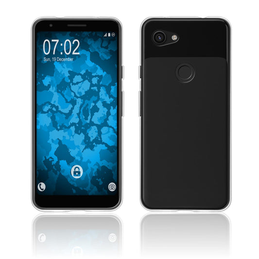 PhoneNatic Case kompatibel mit Google Pixel 3a - Crystal Clear Silikon Hülle transparent + 2 Schutzfolien