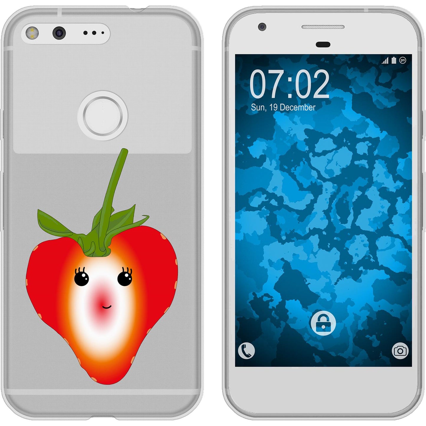 Pixel XL Silikon-Hülle Sommer Erdbeere M4 Case