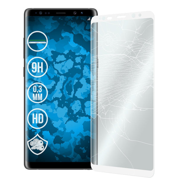 2 x Samsung Galaxy Note 8 Glas-Displayschutzfolie klar full-