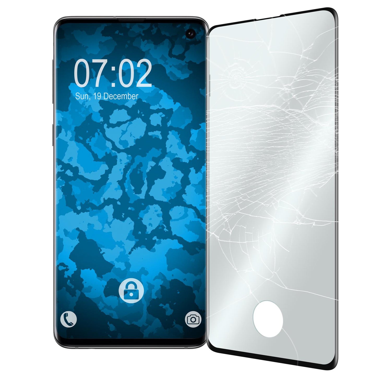 2 x Samsung Galaxy S10 Glas-Displayschutzfolie klar full-scr