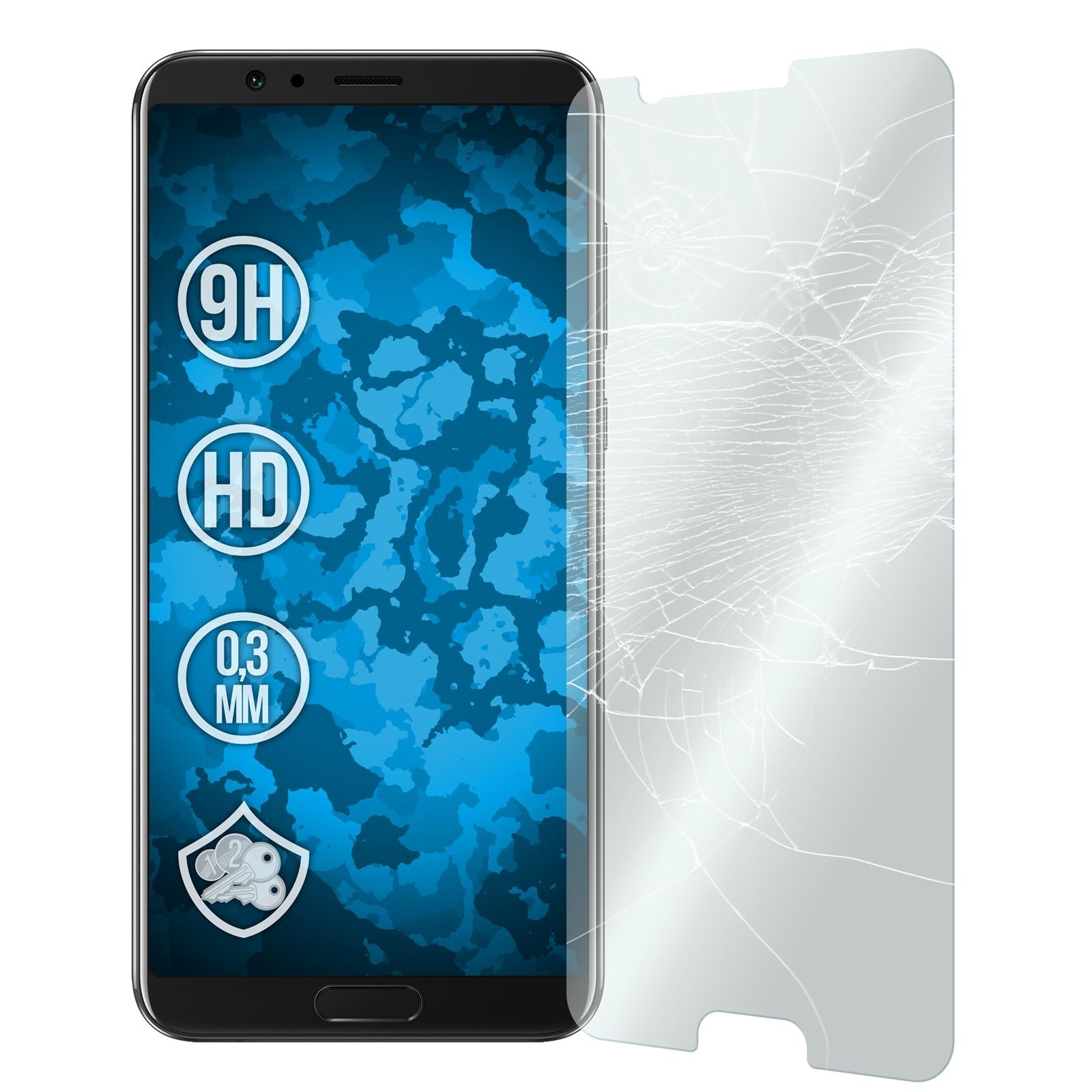 1 x Huawei Honor View 10 Glas-Displayschutzfolie klar
