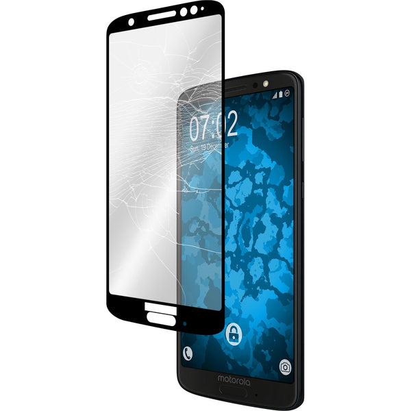 2 x Lenovo Moto G6 Plus Glas-Displayschutzfolie klar full-sc