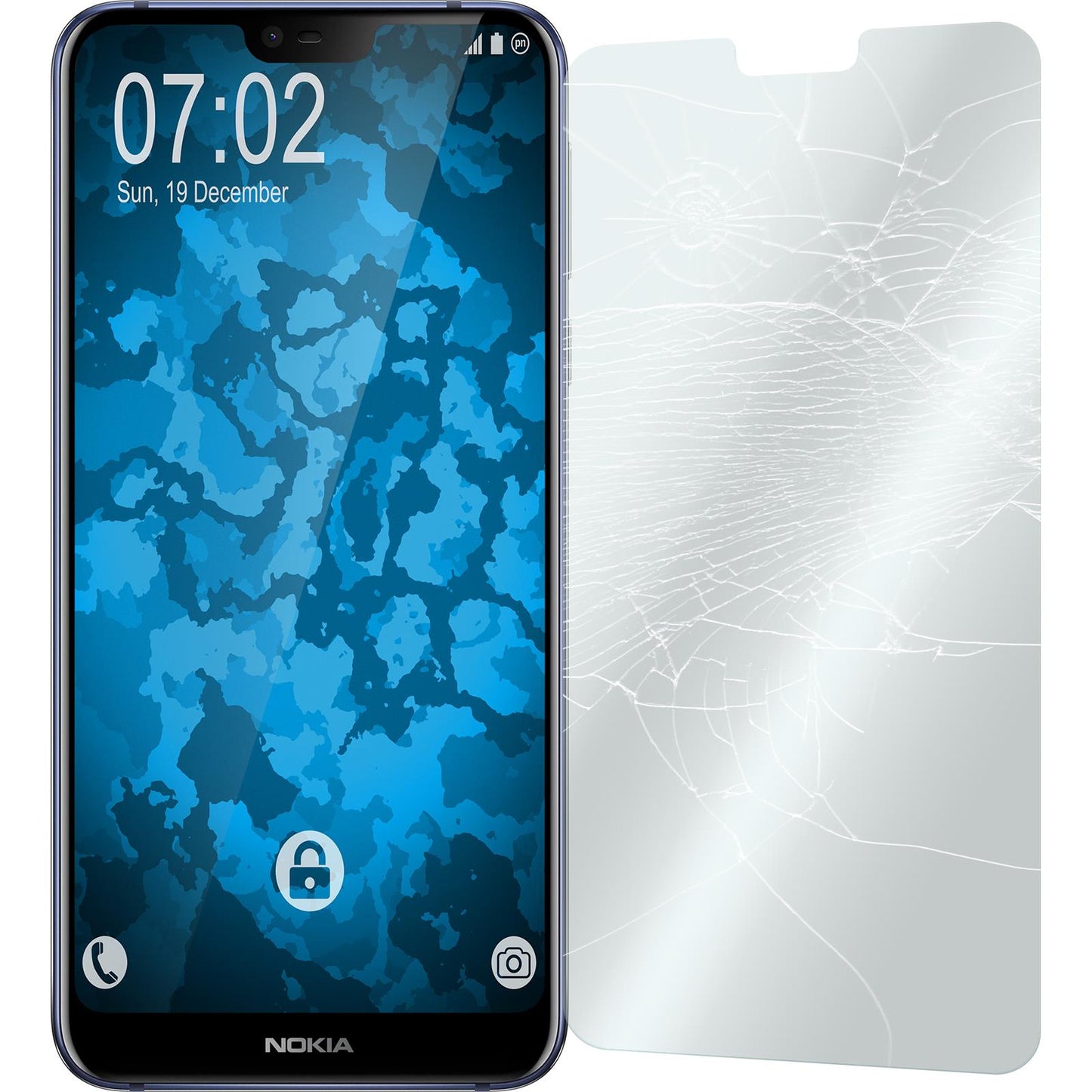3 x  Nokia 6.1 Plus Glas-Displayschutzfolie klar