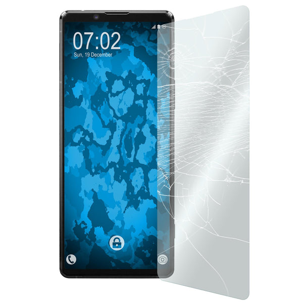 2 x Sony Xperia 1 II Glas-Displayschutzfolie klar