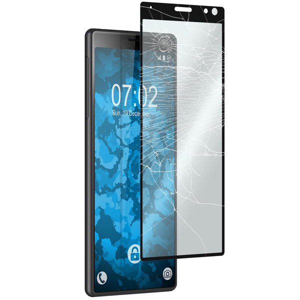 1 x Sony Xperia 10 Glas-Displayschutzfolie klar full-screen