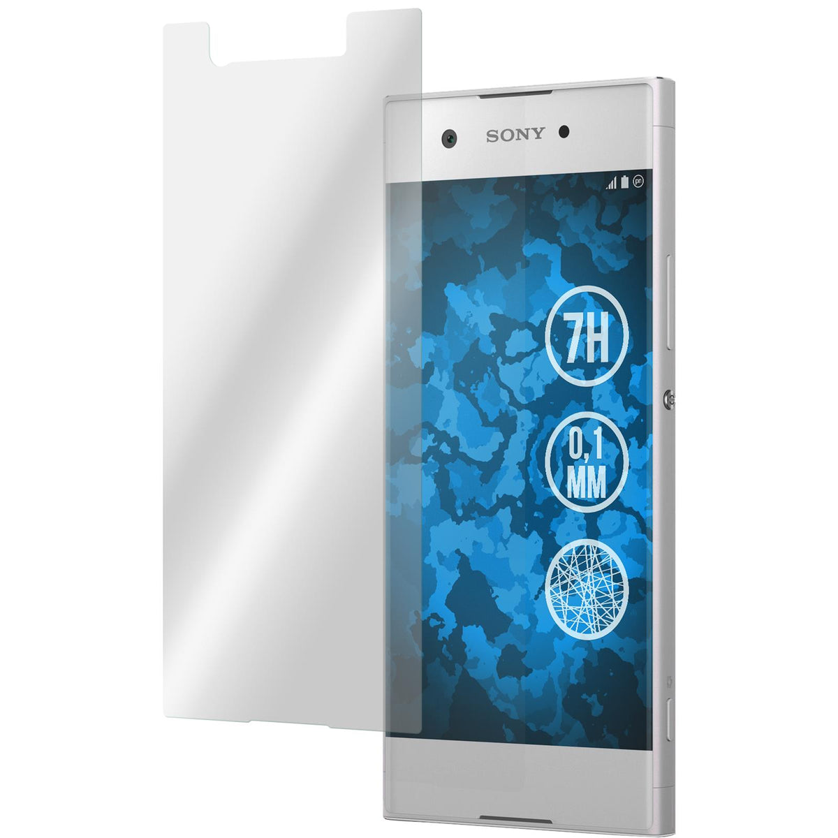 2 x Sony Xperia XA1 Displayschutzfolie Fiber-Glas klar