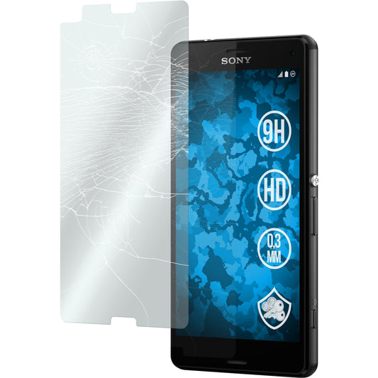 3 x Sony Xperia Z3 Compact Glas-Displayschutzfolie klar
