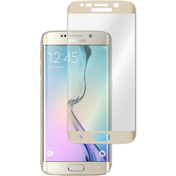 1 x Samsung Galaxy S6 Edge Glas-Displayschutzfolie klar gold