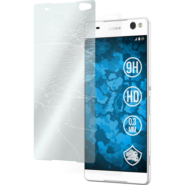 2 x Sony Xperia C5 Ultra Glas-Displayschutzfolie klar
