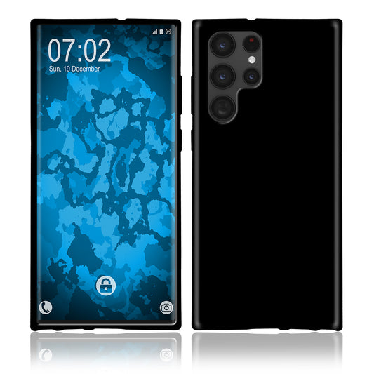 PhoneNatic Case kompatibel mit Samsung Galaxy S22 Ultra - Schwarz Silikon Hülle crystal-case Cover
