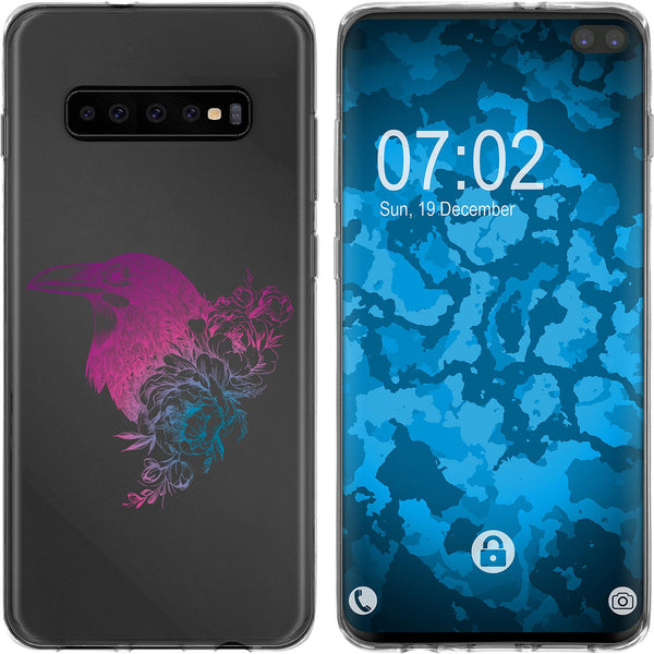 Galaxy S10 Plus Silikon-Hülle Floral Rabe M4-6 Case