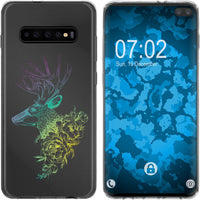 Galaxy S10 Plus Silikon-Hülle Floral Hirsch M7-4 Case