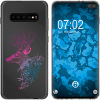 Galaxy S10 Plus Silikon-Hülle Floral Hirsch M7-6 Case