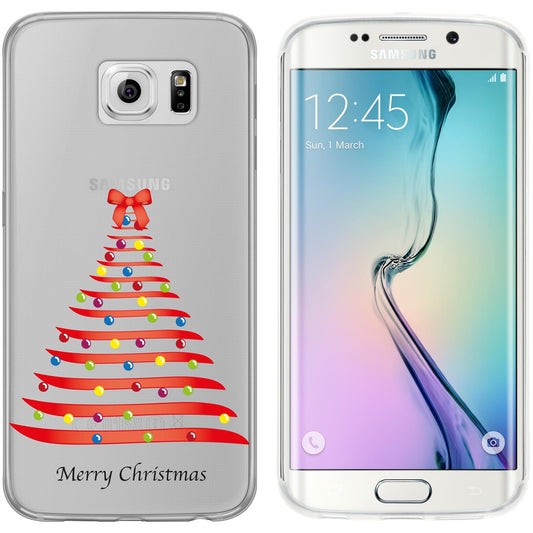 Galaxy S6 Edge Silikon-Hülle X Mas Weihnachten Weihnachtsbau