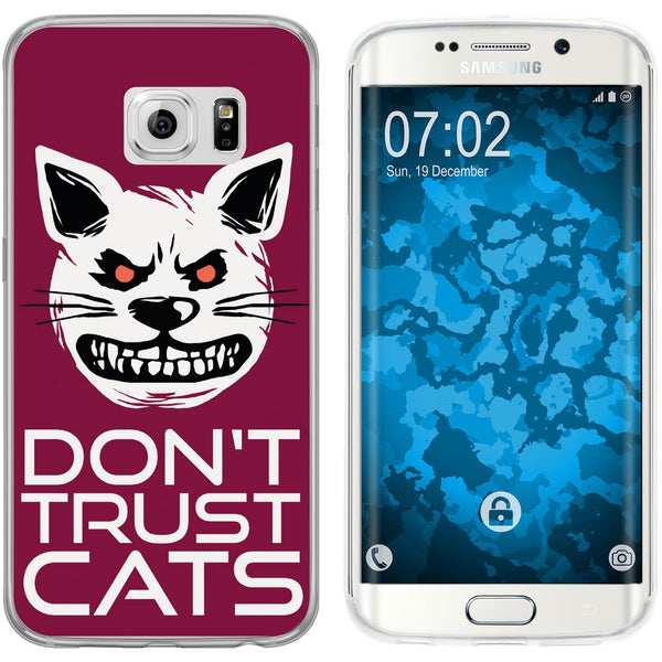 Galaxy S6 Edge Silikon-Hülle Crazy Animals Katze M1 Case