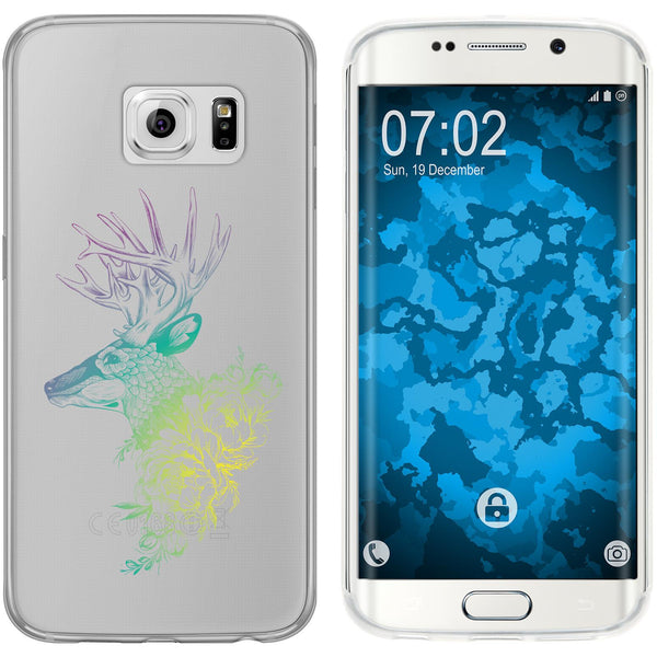 Galaxy S6 Edge Silikon-Hülle Floral Hirsch M7-4 Case