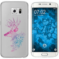 Galaxy S6 Edge Silikon-Hülle Floral Hirsch M7-6 Case