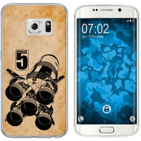 Galaxy S6 Edge Silikon-Hülle Space Moon Rocket M3 Case